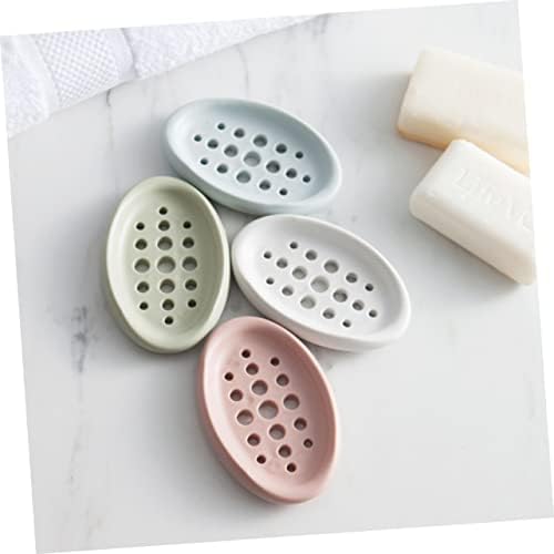 Luxshiny Oval Soap Dish Holder with Drain Design