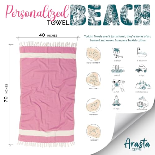 Turkish Cotton Beach Towel - Lightweight Soft and Travel Friendly