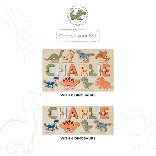 Custom Dinosaur Name Wooden Puzzle for Kids
