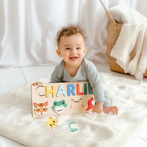 Personalized Wooden Name Puzzle for Baby Handmade and Safe