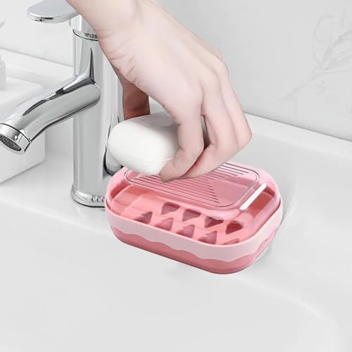 Portable Soap Case with Lid for Travel and Bathroom Use