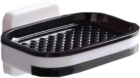 LUCKTE Adhesive Shower Soap Holder with Drain Tray