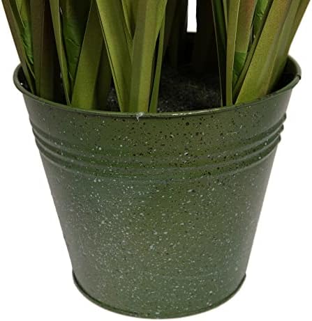 Vickerman 60 Artificial Grass and Cattails with Iron Pot