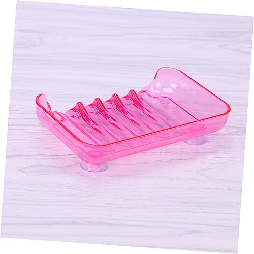 Amosfun Clear Soap Dish with 2 Suckers for Bathroom Wall Mount
