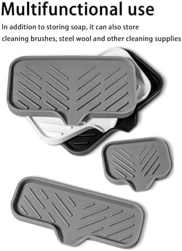 Silicone Soap Drainer with Drain Bar Soap Holder for Shower Counter