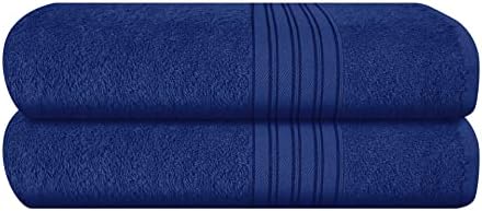 BOUTIQUO 100 Cotton Bath Towel Set 28x55 Navy Blue