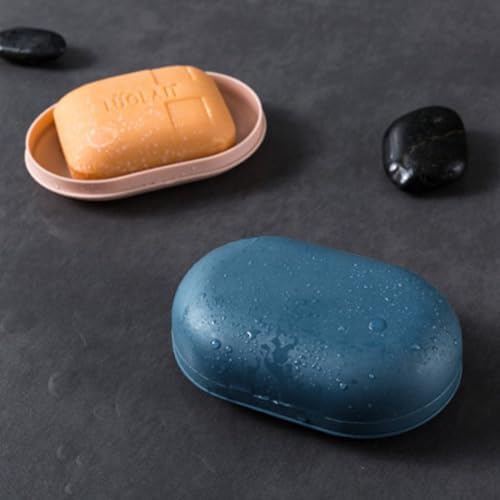 Portable Leakproof Soap Holder with Lid - Travel Soap Container Pink