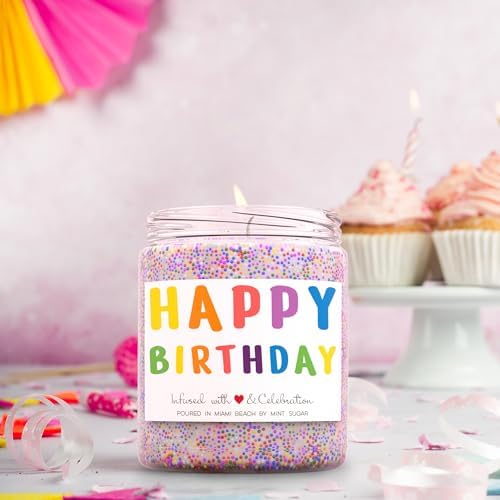 Happy Birthday Candle - Vanilla Cake Scent 9oz Made in USA