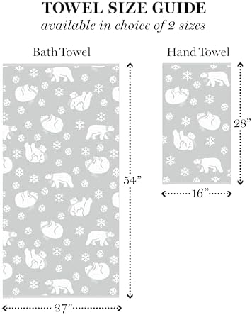 Martha Stewart Arctic Bears Holiday Bath Towels Set of 2 Gray White