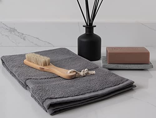 COTTON CRAFT Hotel Spa Luxury Hand Towel Set - 6 Pack - Grey