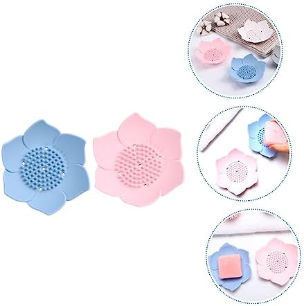 Alipis 2pcs Silicone Soap Holders for Bathroom Shower Kitchen 1