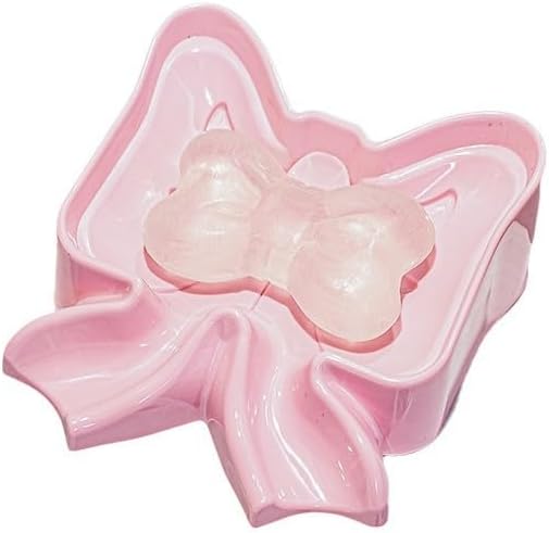 Menivi Soap Dish Bowknot Holder Pink