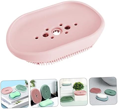 ABOOFAN Self Draining Soap Dish Holder Pink