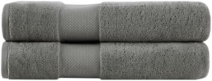 Madison Park Turkish Bath Towel Set 2 Piece 600 GSM Charcoal