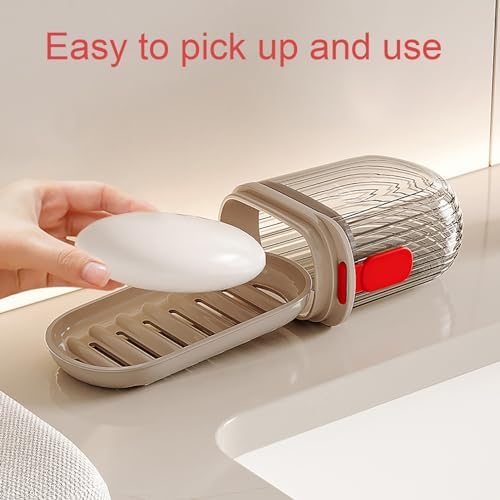 Travel Soap Container with Lock Design and Leakproof Lid