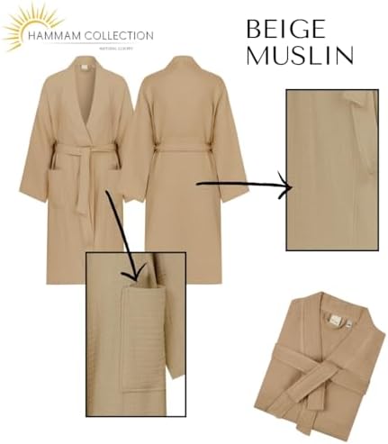 Hammam Collection Bath Robe Quick Dry Turkish Cotton 1pc