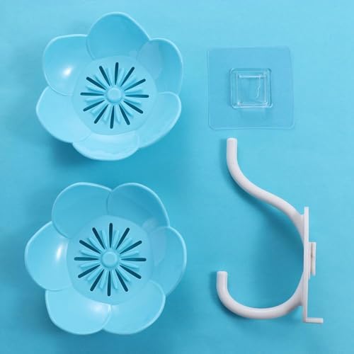 Double Layer Flower Shaped Soap Holder with Drainage Pink