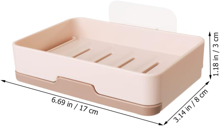 Wall-Mounted Khaki Soap Dish Holder Single Layer Draining