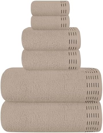 Ultra Soft 6 Pack Cotton Towel Set - Tan