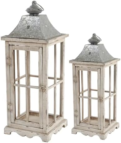 Strawberry Fairy Decorative Candle Lantern with Whitewashed Finish
