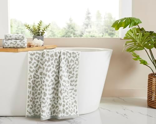 Leopard Print 3-Piece Bath Towel Set Tan