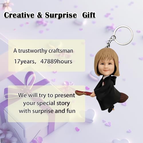 Custom Figurine Keychain for Women Girls Sister Best Friend GF Mom Teacher