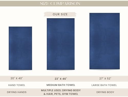 Looperry 6 Pack Small Navy Bath Towel Set