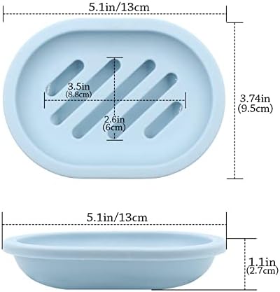 2PCS Draining Soap Dishes with Water Tray