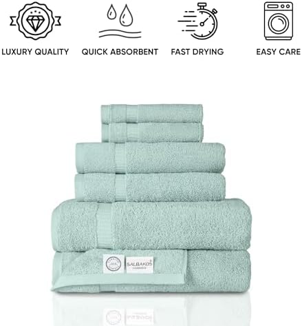 SALBAKOS Luxury 6-Piece Towel Set 100 Turkish Cotton