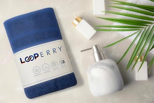 Looperry 6 Pack Small Navy Bath Towel Set