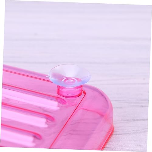 Amosfun Clear Soap Dish with 2 Suckers for Bathroom Wall Mount