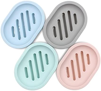 2PCS Draining Soap Dishes with Water Tray