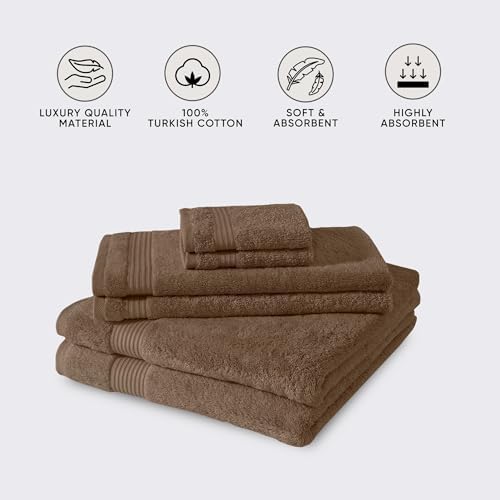 Classic Turkish Towels CTT - 6 Piece Luxury Set 100 Turkish Cotton
