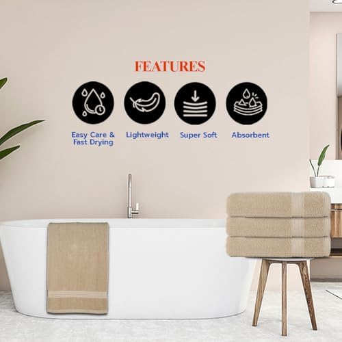 Textila Bath Towels - 27x54 Inch Pack of 4 1