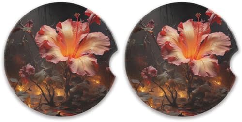 Takiito Fantasy Flower Car Cup Holder Coasters 2 Pack