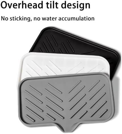 Silicone Soap Drainer with Drain Bar Soap Holder for Shower Counter