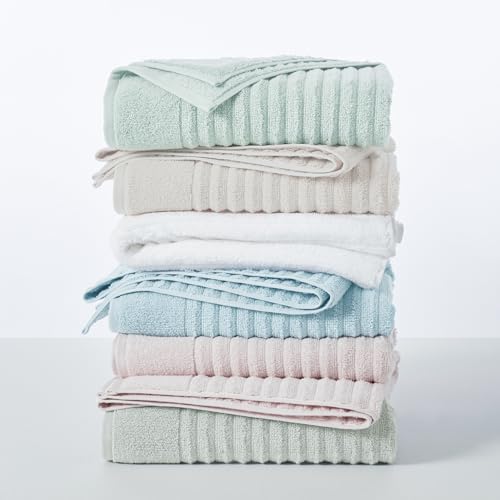 Great Bay Home Grey Bath Towels 4 Pack - 100 Combed Cotton