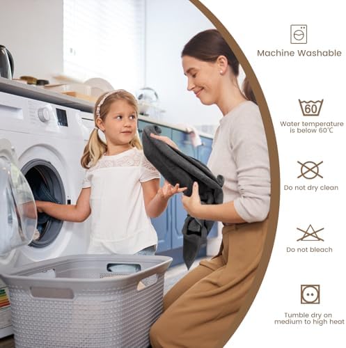 SEMAXE 4-Pack Luxury Bath Towels 55x27 Grey 1