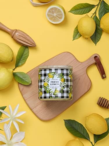 Fresh Lemon Scented Jar Candle 14 oz 3 Wicks