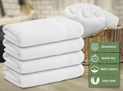 ARC HOME 100 Cotton Bath Towels Pack of 6