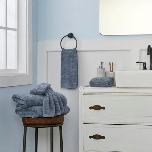 SKL Home CloudSoft Cotton Bath Towel Smoke Blue 1