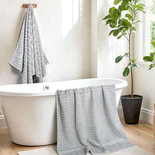 Jacquotha Light Grey Bath Towels 2 Pack