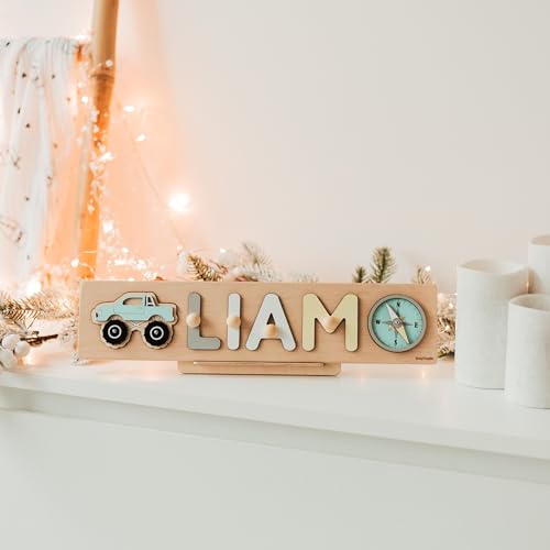 Personalized Wooden Name Puzzle with Pegs