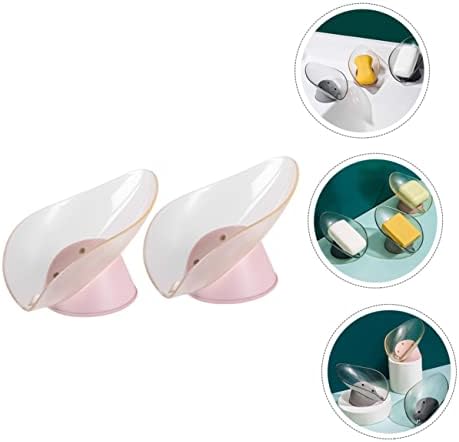 ABOOFAN Leaf Shape Soap Dish 2Pcs Creative Holder