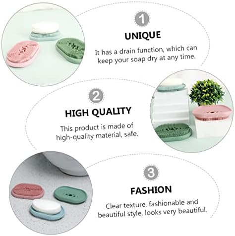 ABOOFAN Self Draining Soap Dish Holder Pink