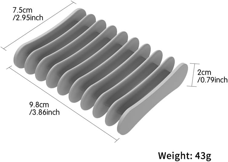 Silicone Soap Holder Dry Tray with Drainage Non-Slip Easy Cleaning Bathroom Organizer