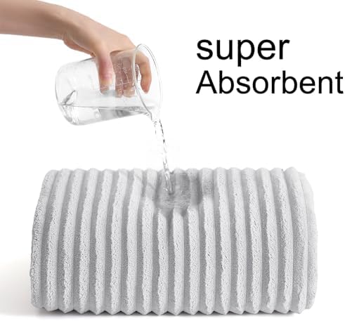 Robmic 40x80 Inch Bath Towel Set Grey 2PCS
