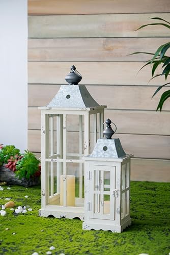 Strawberry Fairy Decorative Candle Lantern with Whitewashed Finish