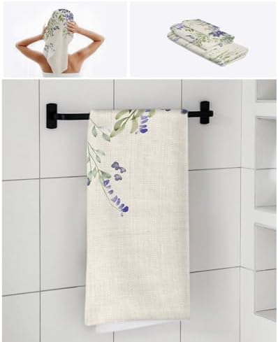 Smile Sunflower 3-Piece Bath Towel Set Wisteria Pattern Linen Texture