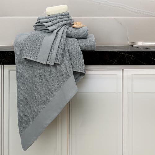 Tens Towels Pack of 8 Steel Grey Luxury Towel Set